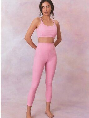 nwt LOVE SHACK FANCY Highland High Waisted Active Legging in Pink/Rose - Size L